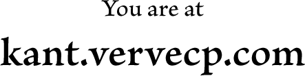 You are at kant.vervecp.com